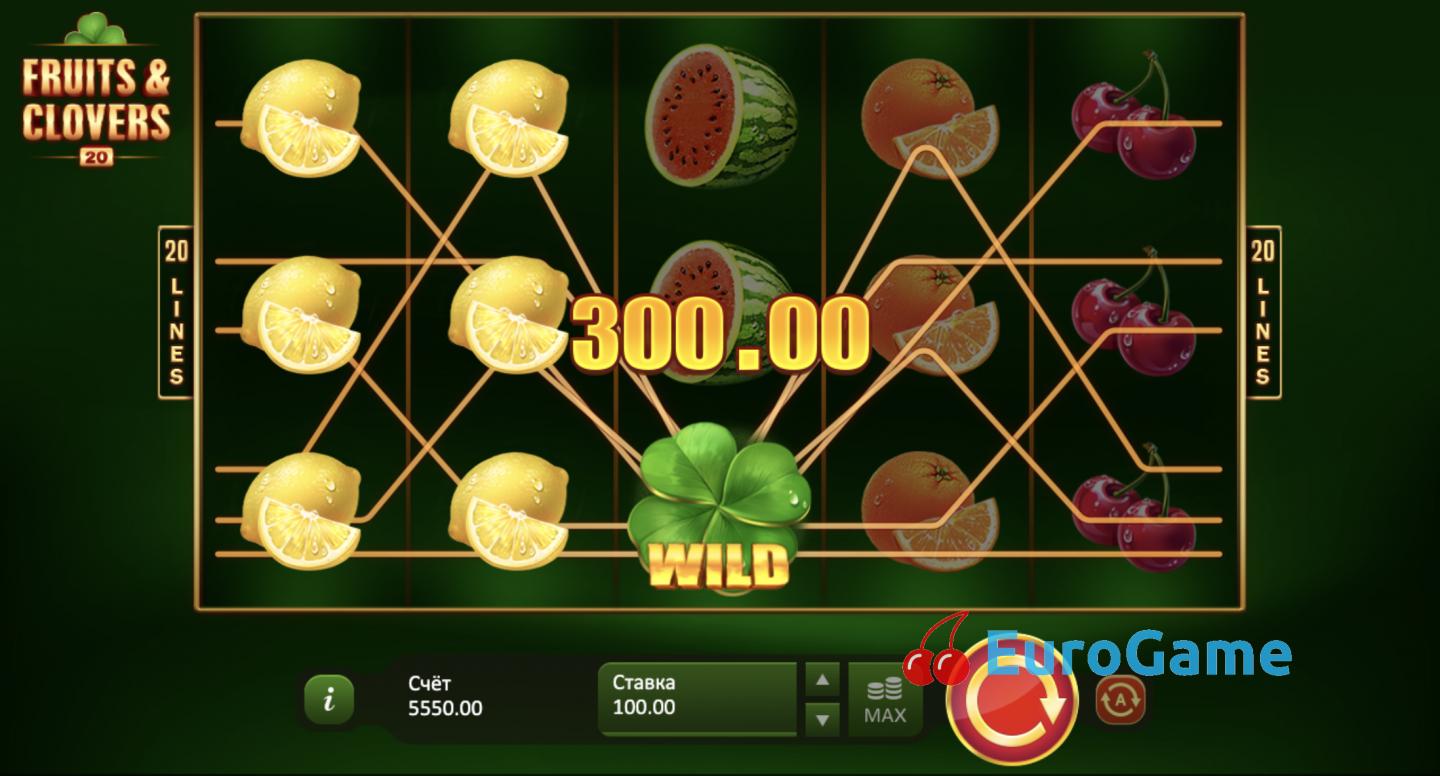 бесплатный игровой автомат Fruits & Clovers: 20 lines