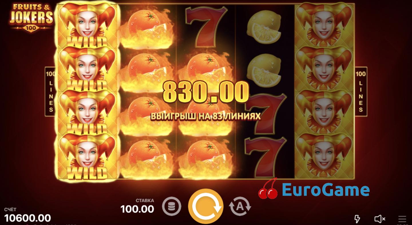 бесплатный игровой автомат Fruits and Jokers: 100 Lines