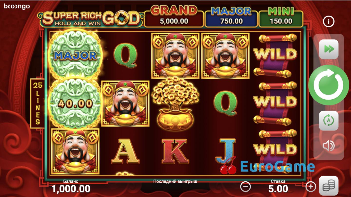 бесплатный игровой автомат Super Rich God: Hold and Win