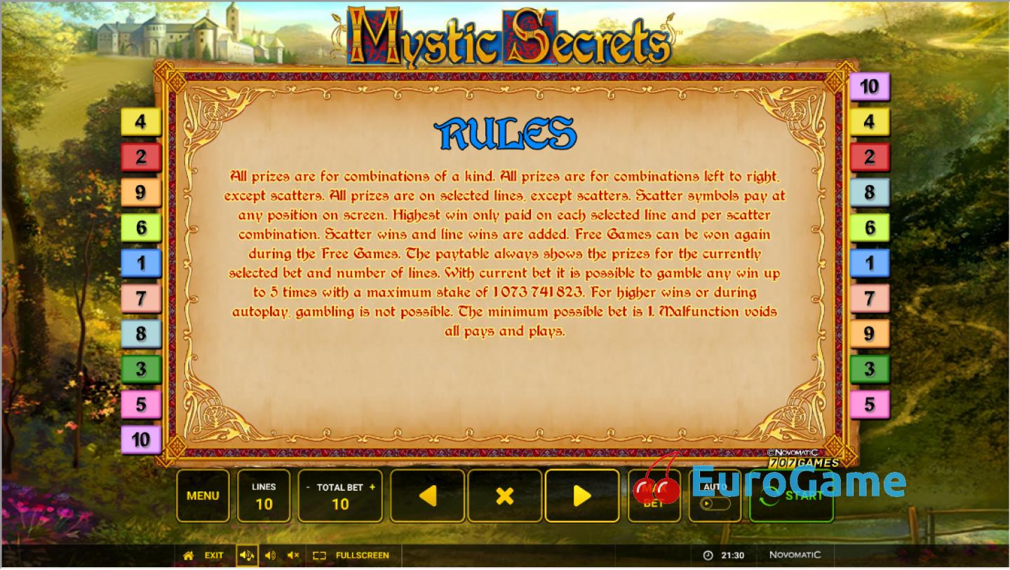 игра Mystic Secrets
