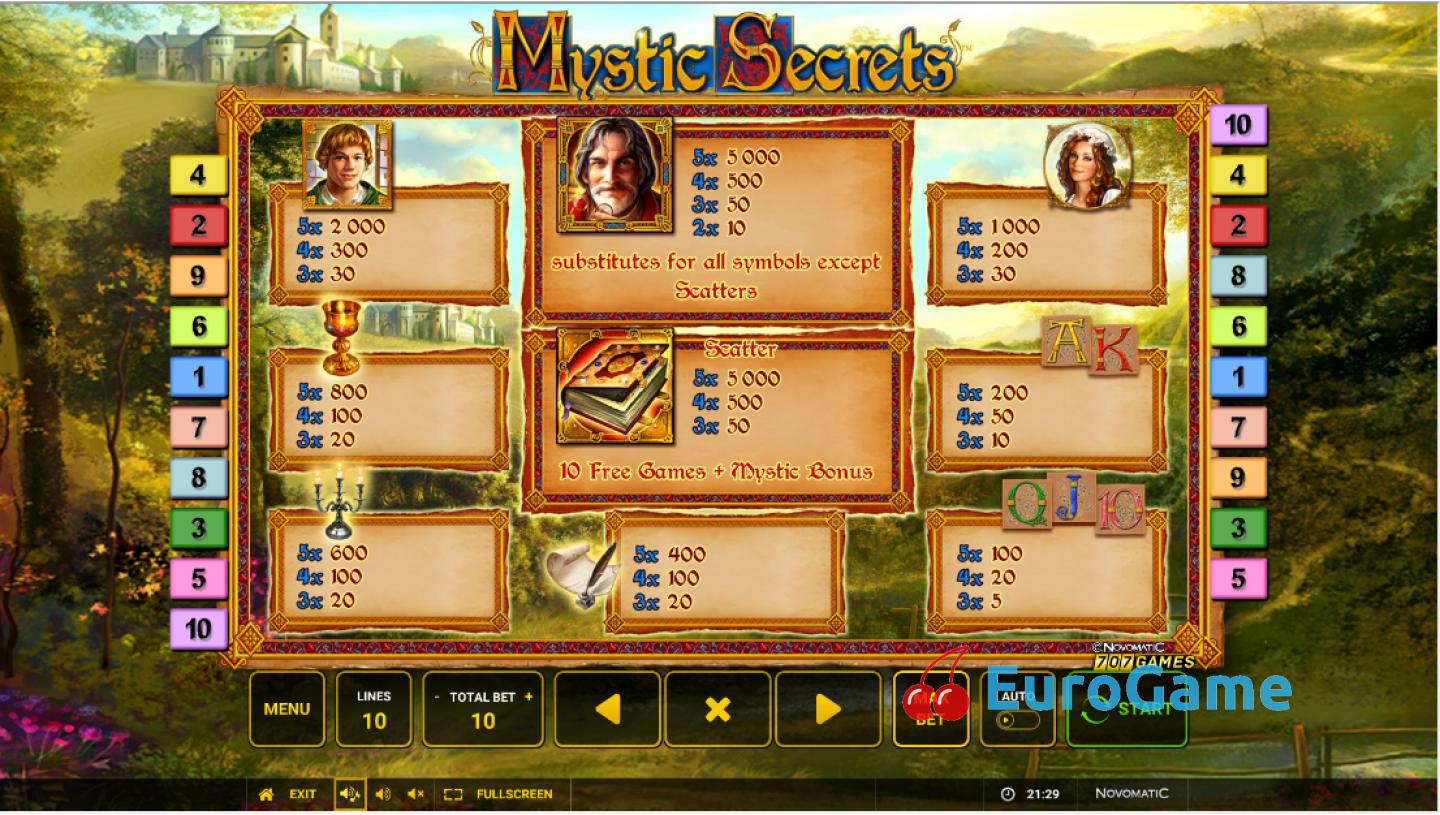 бесплатный игровой автомат Mystic Secrets