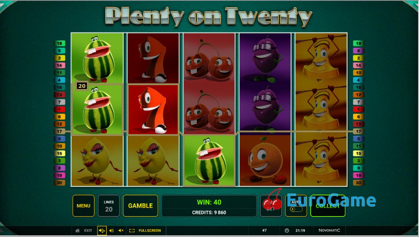 бесплатный игровой автомат Plenty on Twenty